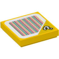 Tile 2 x 2 with '?' and Barcode Print (Sticker) — Yellow