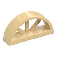 Window 1 x 4 x 1 2/3 with Spoked Rounded Top — Tan