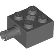 Brick Special 2 x 2 with Pin and Axle Hole — Dark Bluish Gray