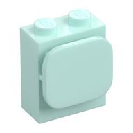 Brick Special 1 x 2 x 2 with Photo Clip — Light Aqua