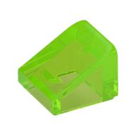 Slope 30° 1 x 1 x 2/3 (Cheese Slope) — Trans-Bright Green