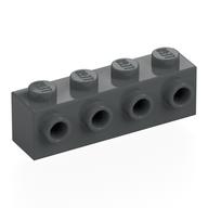 Brick Special 1 x 4 with 4 Studs on One Side — Dark Bluish Gray