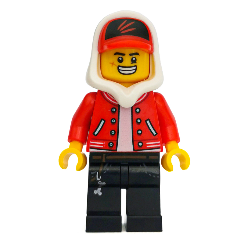 Jack Davids - Red Jacket with Cap and Hood (Large Smile / Grumpy)