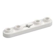 Technic Plate 1 x 5 with Smooth Ends, 4 Studs and Centre Axle Hole — White