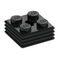 Plate Special 2 x 2 x 2/3 with Axle Hole and Grill on Sides (Haybale) — Black