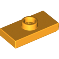 Plate Special 1 x 2 with 1 Stud with Groove and Inside Stud Holder (Jumper) — Bright Light Orange