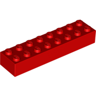 Brick 2 x 8 — Red