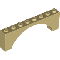 Brick Arch 1 x 8 x 2 Raised — Tan