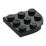 Plate Round Corner 3 x 3 — Black
