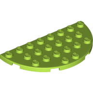 Plate Round Half 4 x 8 — Lime