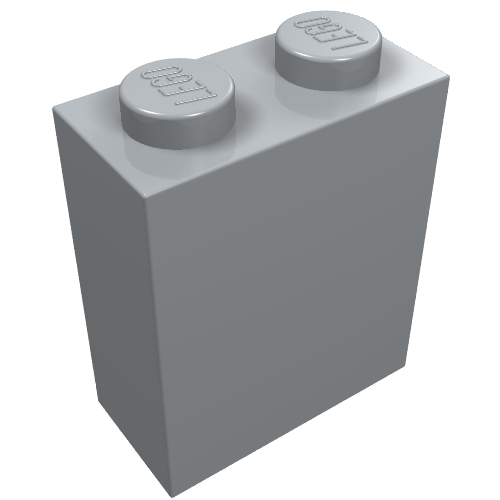 Brick 1 x 2 x 2 with Inside Axle Holder — Light Bluish Gray