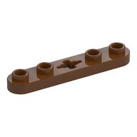 Technic Plate 1 x 5 with Smooth Ends, 4 Studs and Centre Axle Hole — Reddish Brown