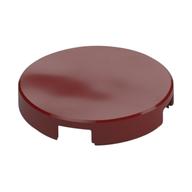 Tile Round 2 x 2 with Bottom Stud Holder — Dark Red