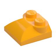 Brick Curved 2 x 2 x 2/3 Two Studs and Curved Slope End — Bright Light Orange