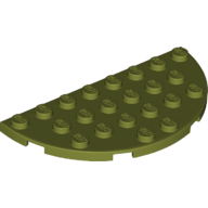 Plate Round Half 4 x 8 — Olive Green