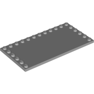 Plate Special 6 x 12 with Studs on 3 Edges — Light Bluish Gray