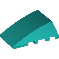 Wedge Curved 4 x 4 No Top Studs — Dark Turquoise