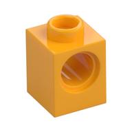 Technic Brick 1 x 1 with Pin Hole — Bright Light Orange