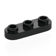 Plate Special 1 x 3 Rounded with 3 Open Studs — Black