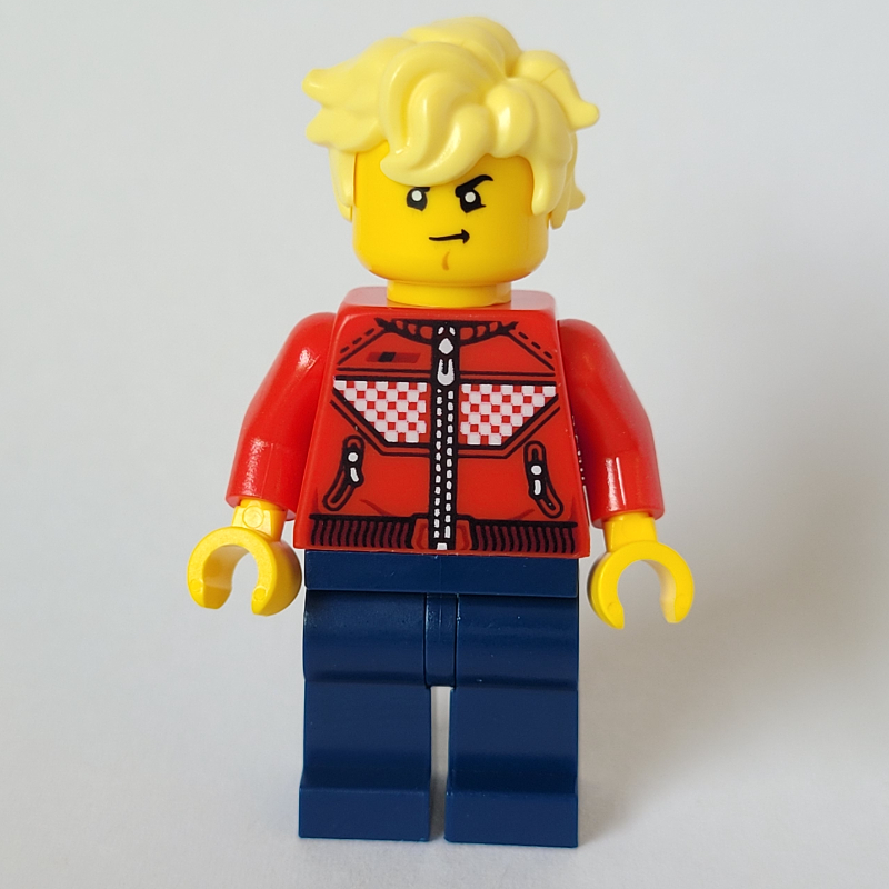 Cooper - Red Racing Jacket, Dark Blue Legs