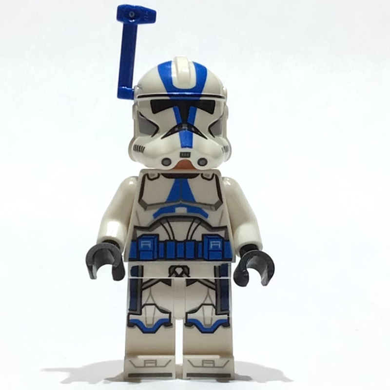 Clone Trooper Officer, 501st Legion (Phase 2) - White Arms, Blue Rangefinder, Nougat Head, Helmet with Holes