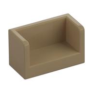 Panel 1 x 2 x 1 with Rounded Corners and 2 Sides — Dark Tan