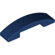 Brick Curved 4 x 1 Double with No Studs — Dark Blue