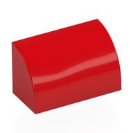 Brick Curved 1 x 2 x 1 No Studs — Red