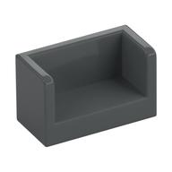 Panel 1 x 2 x 1 with Rounded Corners and 2 Sides — Dark Bluish Gray