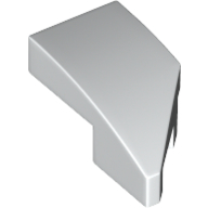 Brick Wedged, Curved 2 x 1 with Stud Notch Left — White