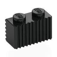 Brick Special 1 x 2 with Grille — Black