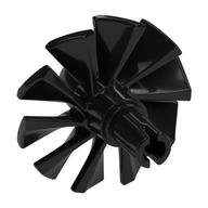 Jet Engine Fan with 10 Blades and Technic Pin — Black