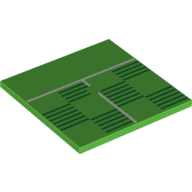 Tile 6 x 6 with Bottom Tubes with Soccer Field, Side Line print — Bright Green