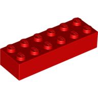 Brick 2 x 6 — Red