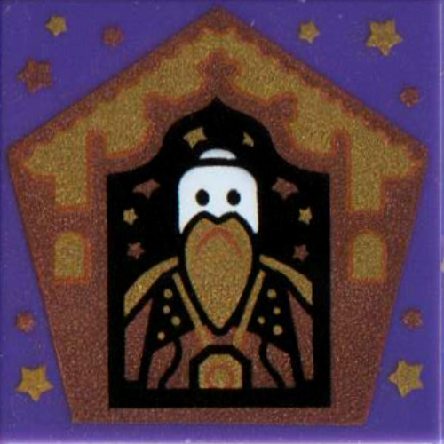 Tile 2 x 2 with Wizard Card Salazar Slytherin print — Dark Purple
