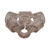 Plate Special 1 x 1 with Stud, 3 Bars and 3 Bar Holes — Trans-Brown