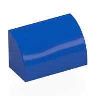 Brick Curved 1 x 2 x 1 No Studs — Blue