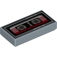 Tile 1 x 2 with Cassette Tape Print — Sand Blue