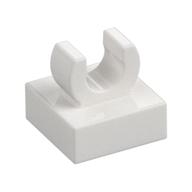 Tile Special 1 x 1 with Clip with Rounded Edges — White