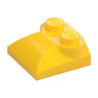 Brick Curved 2 x 2 x 2/3 Two Studs and Curved Slope End — Yellow