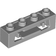Launcher, Brick Special 1 x 4 with Inside Clips (Disk Shooter) with Recessed Center 2 Studs — Light Bluish Gray