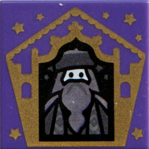 Tile 2 x 2 with Wizard Card Albus Dumbledore - Gold print — Dark Purple