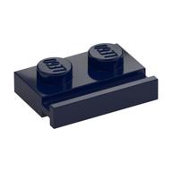 Plate Special 1 x 2 with Door Rail — Dark Blue