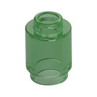 Brick Round 1 x 1 Open Stud — Trans-Green