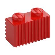 Brick Special 1 x 2 with Grille — Red