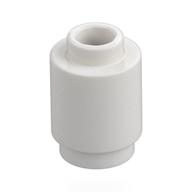 Brick Round 1 x 1 Open Stud — White