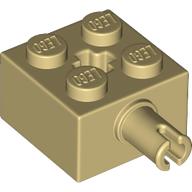 Brick Special 2 x 2 with Pin and Axle Hole — Tan