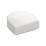 Tile Round 1 x 1 Half Circle — White