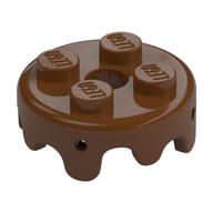 Plate Special Round 2 x 2 with Melting Drops/Icing on Sides — Reddish Brown