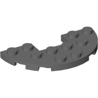 Plate Round Half 3 x 6 with 1 x 2 Cutout — Dark Bluish Gray